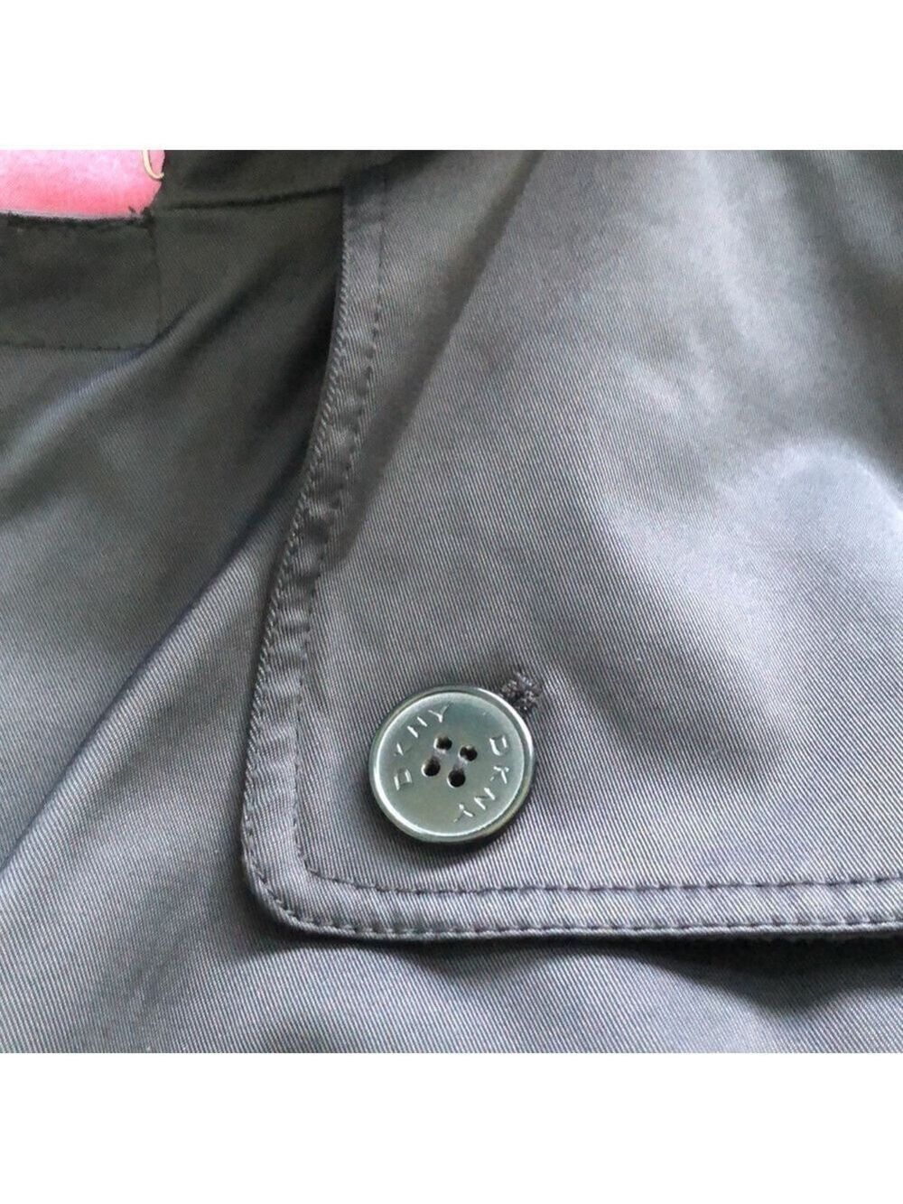 DKNY Double Breasted Belted Trench Coat Black Size XS - Picture 13 of 16